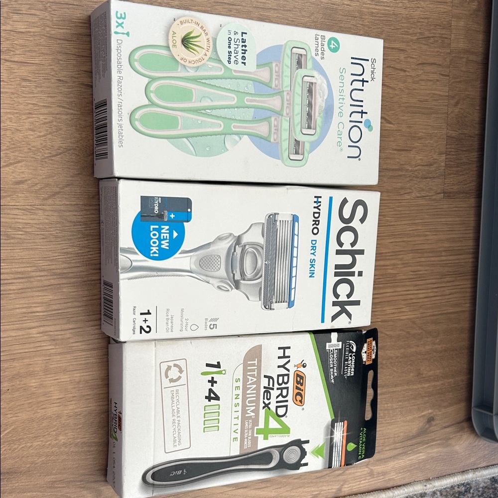 Schick + Intuition + BIC Razor Packs - Mint, White, Black
